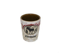 Moose Scene Oval Drip - Ceramic Shotglass - Red
