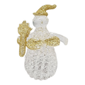 Golden Glitter Glass Snowman Figurine