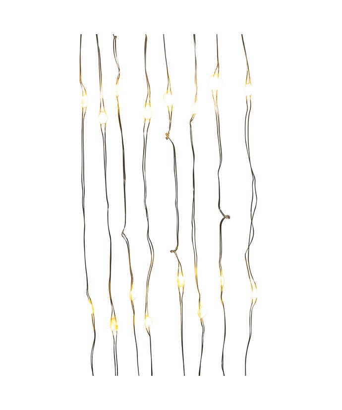 50-Light Battery-Operated Warm White Superbright LED Light Set - Silver Wire
