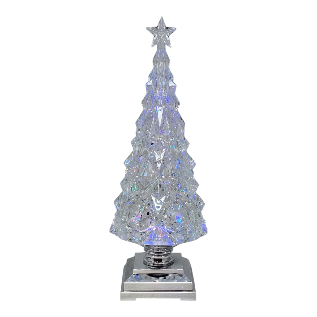 Sparkling Crystal Lighted Waterglobe Tree - 12.5"