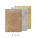 Soft Cover Notebook 3 Pack - Silver and Gold