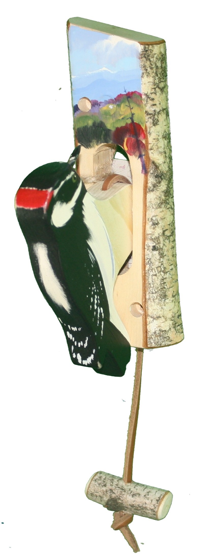 Wooden Bird Door Knockers - Downy Woodpecker