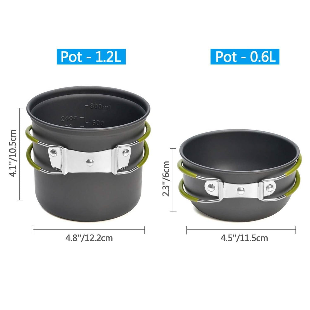 ODOLAND Camping Cookware Kit Lightweight Portable Cookware Set