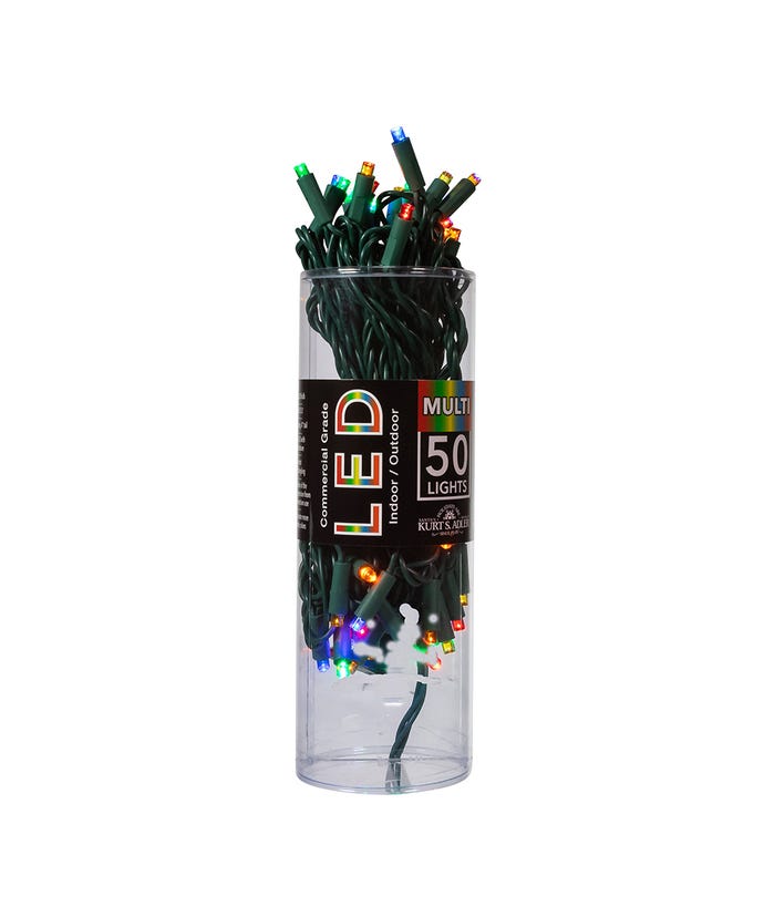 50-Light 5mm Multi-Color LED Green Wire Light Set
