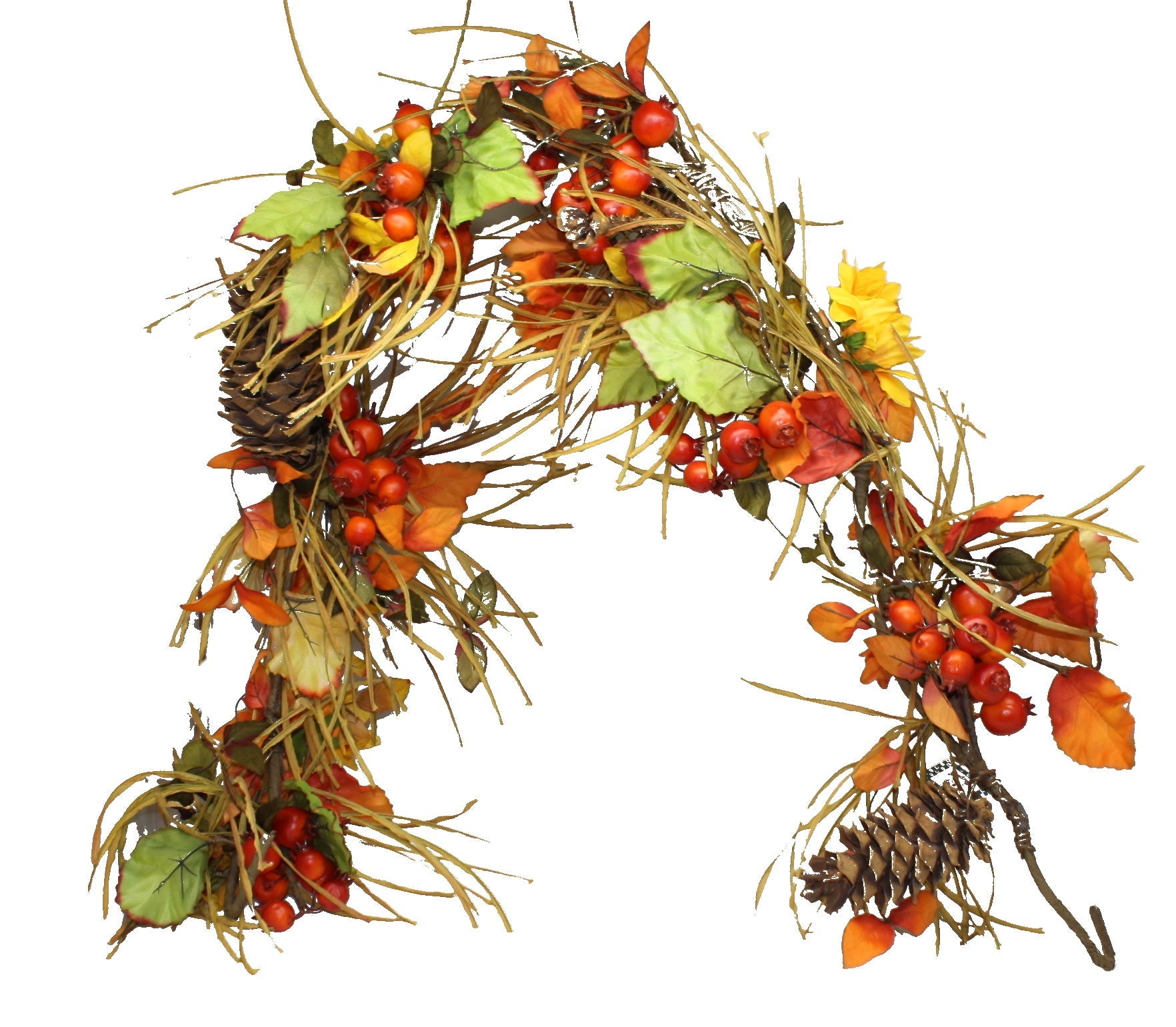 Sunflower Berries & Cones Garland