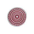 Red Medallion Round Printed Trivet