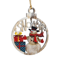Wooden Ornament - Jolly Snowman with Presents