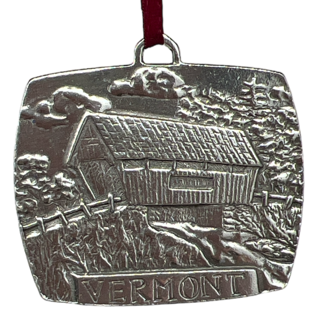 Covered Bridge Metal Ornament