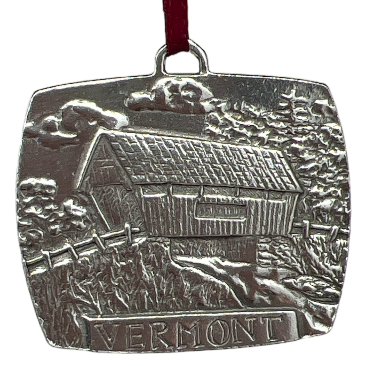 Covered Bridge Metal Ornament