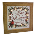 Lighted Holiday Cardinal Block - The Magic of Christmas Never Ends
