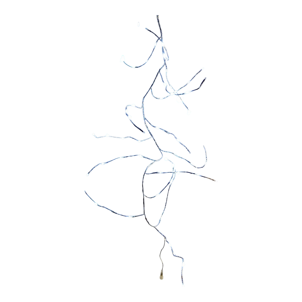6 Foot Pre-Lit LED Twinkle Silver Branch Garland