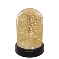 Lighted Glass Cloche - Gold