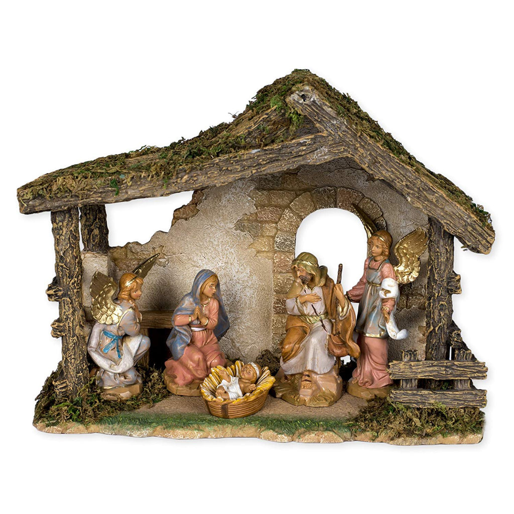 Figure Set With Stable - Fontanini - 5" Scale