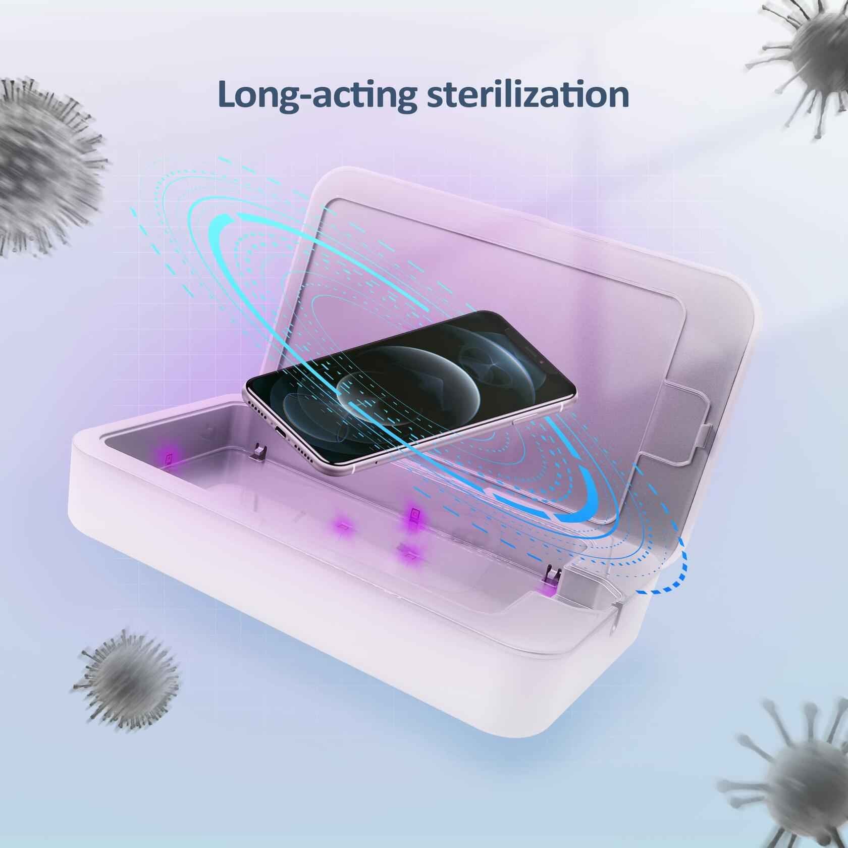 UV Sanitizer Box with Wireless Charger| Phone Screen Disinfecting (Brown)