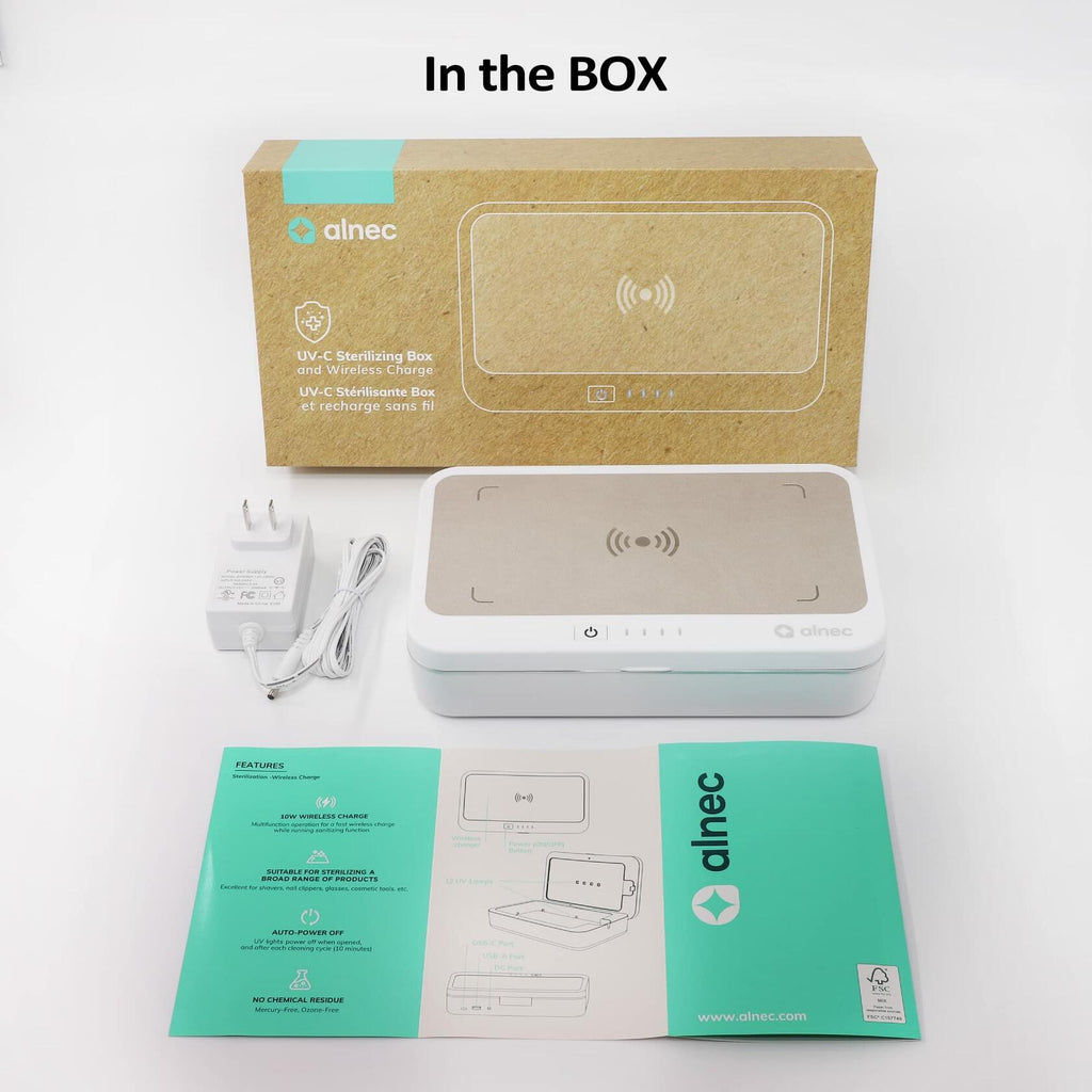 UV Sanitizer Box with Wireless Charger| Phone Screen Disinfecting (Brown)