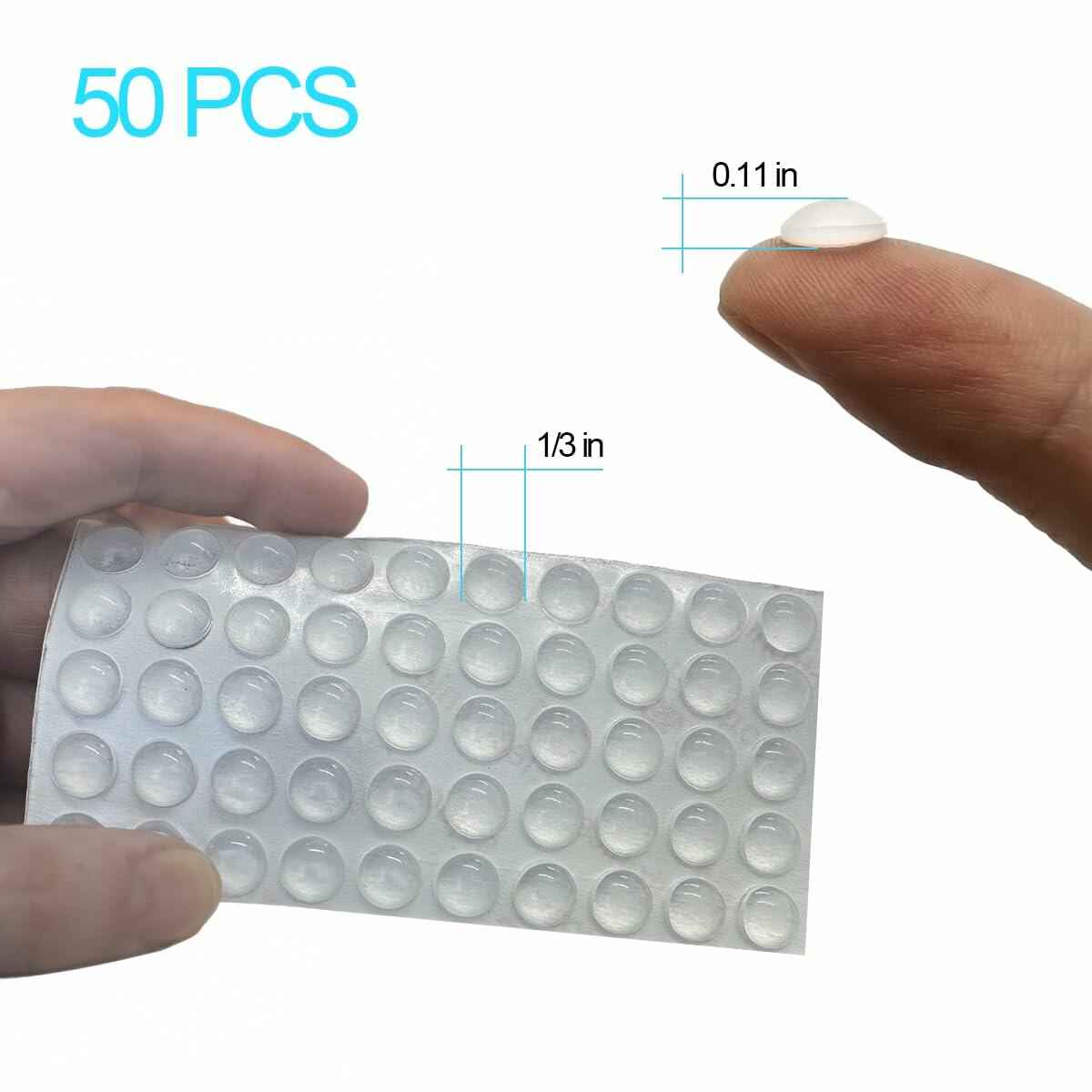 56 pcs Clear Self Adhesive Door Stoppers Set Wall Protectors 1.57x0.33"