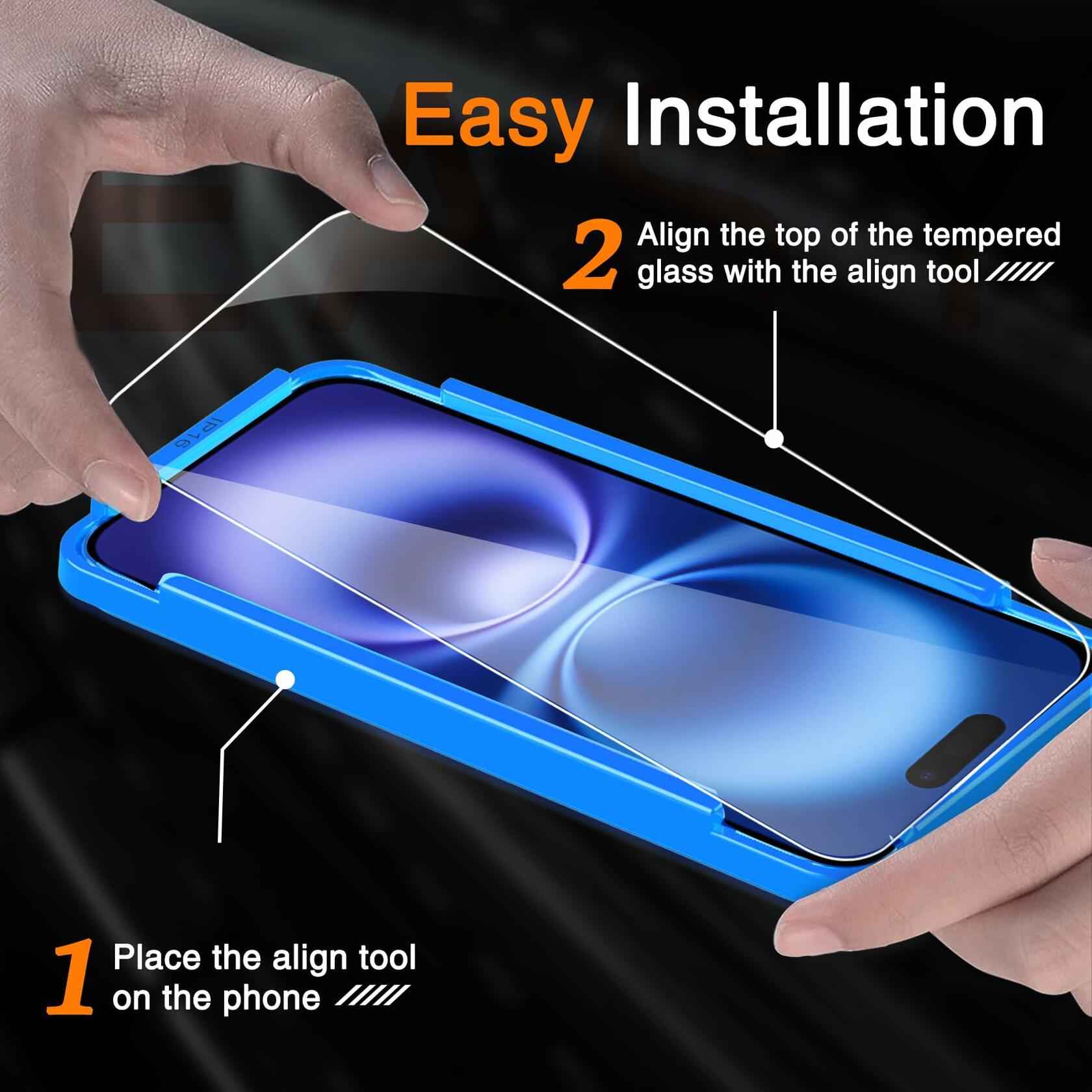 Wiaocit 3 Pack Tempered Glass Screen Protector for iPhone SE 4 - Clear