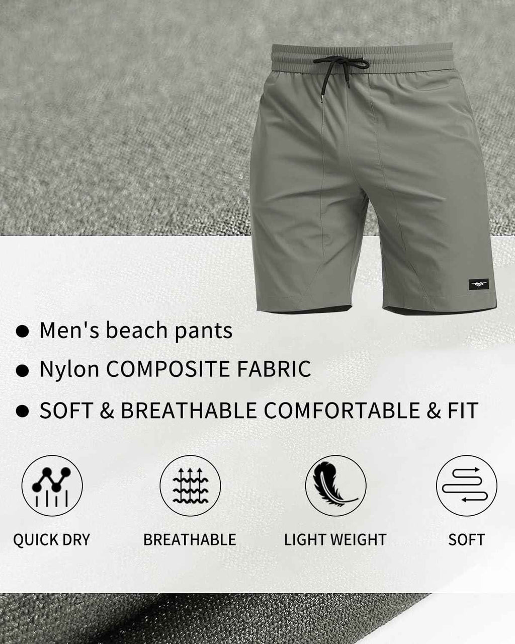 Seaskin Mens Quick Dry Swim Trunks Board Shorts Gray Size XS
