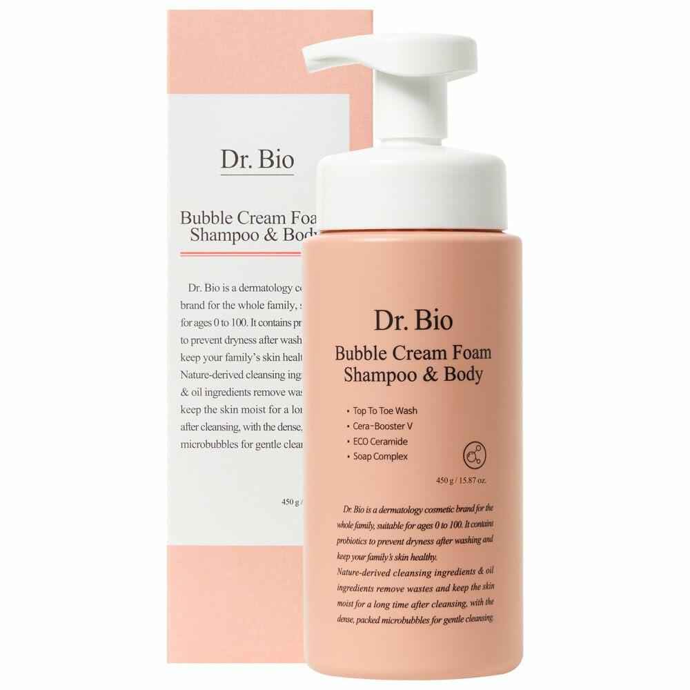 Dr.Bio Bubble Cream Foam Shampoo & Body Wash 15.87oz All-in-One Cleanser