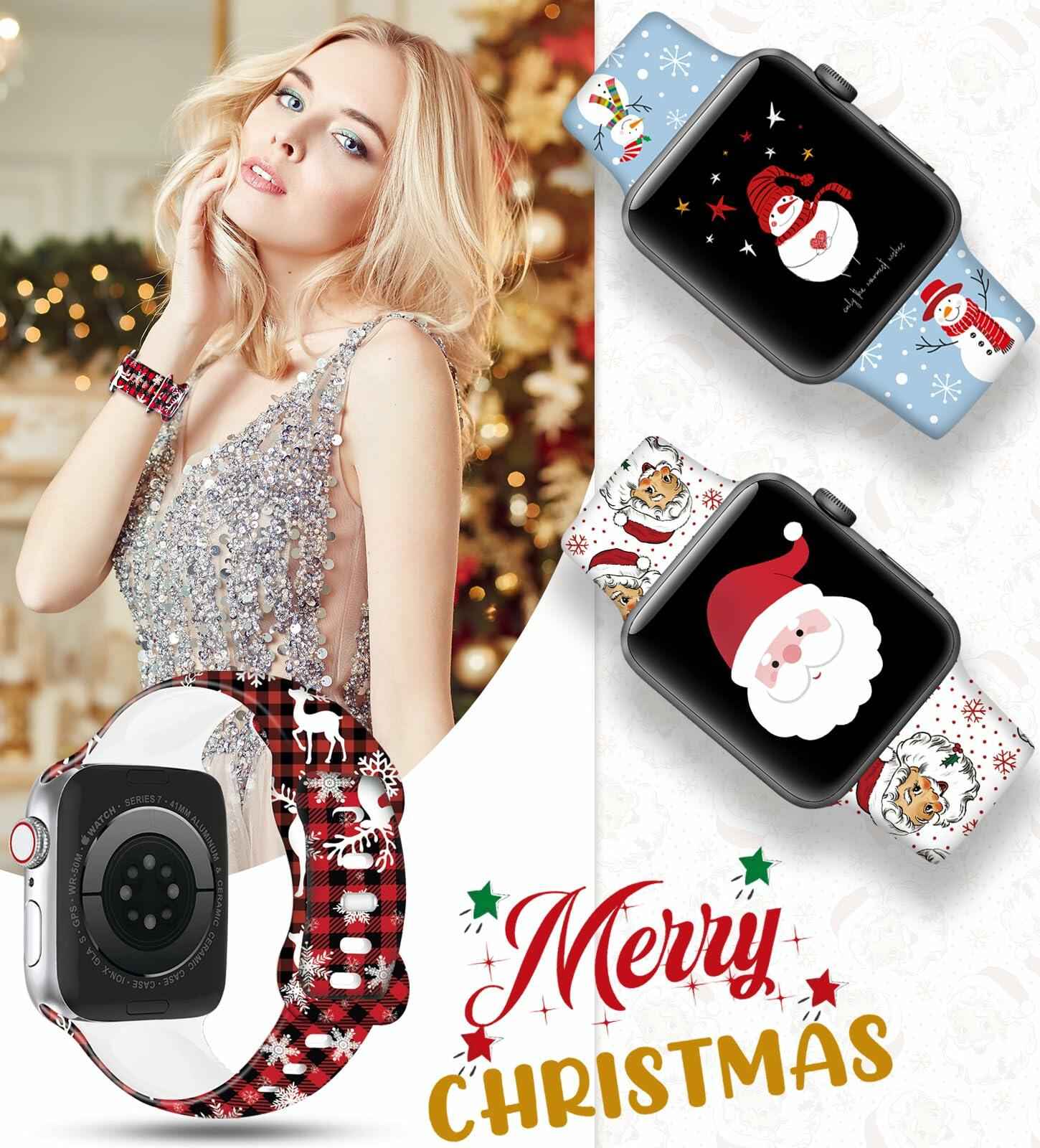Holiday Watch Band for Apple Watch – Xmas/Halloween, All Sizes, Series 3–10