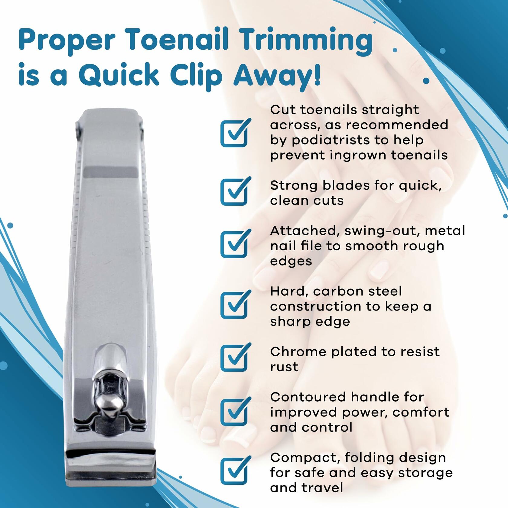 Denco Straight Cut Toenail Clipper Silver 1 Count Model 3559N New