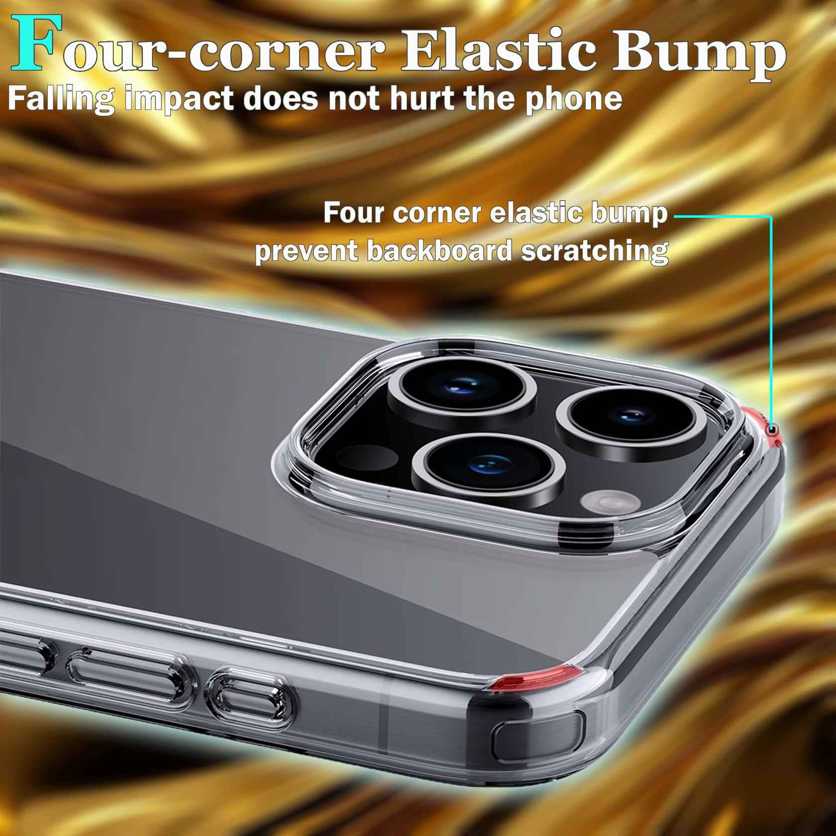 OLIVIC iPhone 15 Pro Max Case Ultra Clear Slim Shockproof Bumper Cover
