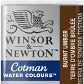 Winsor & Newton Cotman Watercolor Paint Half Pan Burnt Umber 1/2 Pan
