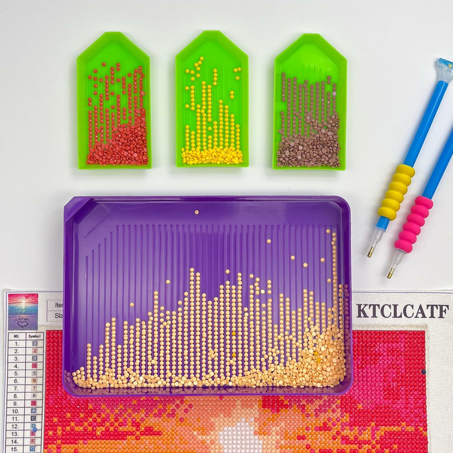 KTCLCATF 7PCS Diamond Art Tools Kit Green - Diamond Trays & Glue Accessory