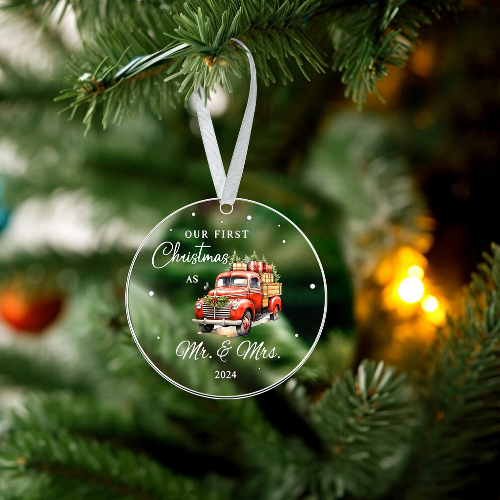 Mr & Mrs Gifts First Married Christmas Ornament 2024 Wedding Gift