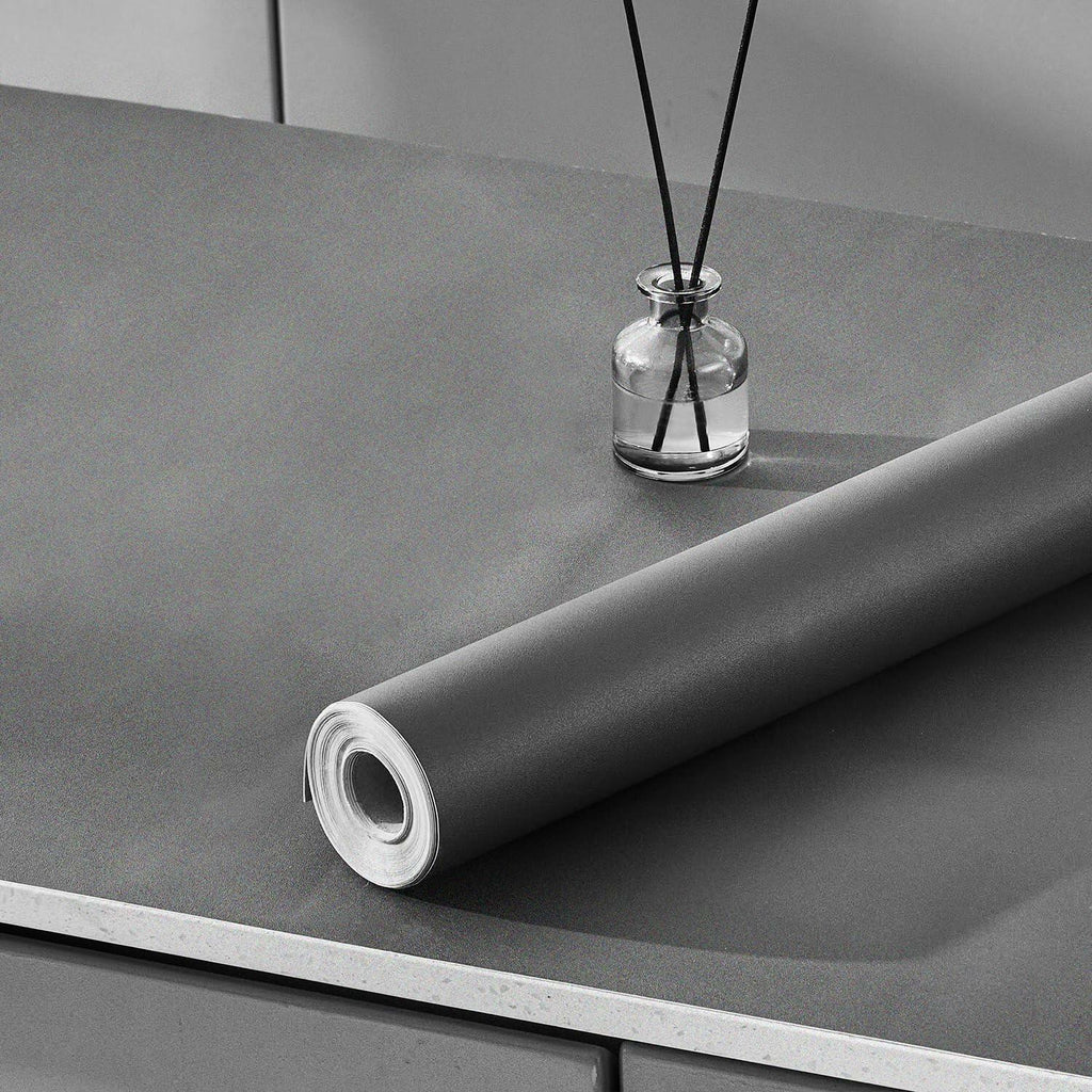 LONGYONG Black Peel and Stick Wallpaper 17.7x197in Waterproof Removable