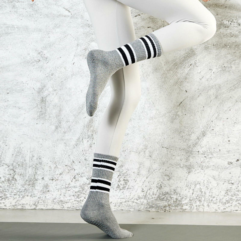 JUCHYDii Yoga Socks 3-Pack Black/Grey/White Non-Slip Cushioned Grip