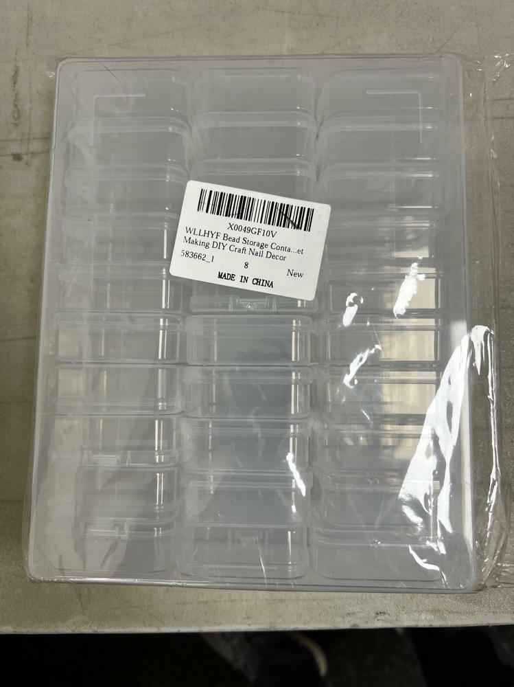 WLLHYF 31pcs Clear Plastic Bead Storage Containers Organizer Box Hinged Lid