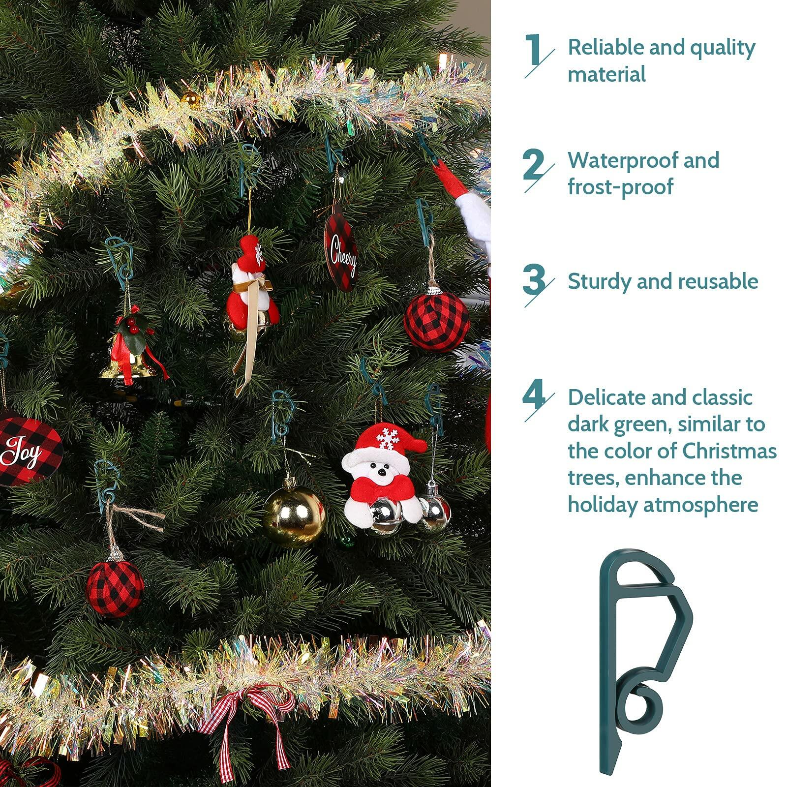 Queekay 100pcs Christmas Light Hooks Plastic Outdoor Clips Heavy Duty