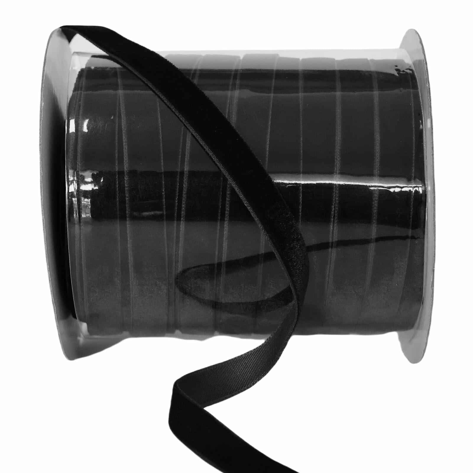 Abbaoww Black Velvet Ribbon 5/8 Inch Single Face 50 Yards Gift Wrapping