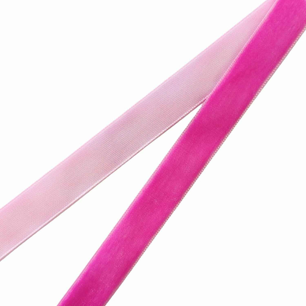 Abbaoww Hot Pink Velvet Ribbon 3/8 Inch Single Face 10 Yards for Gift Wrap