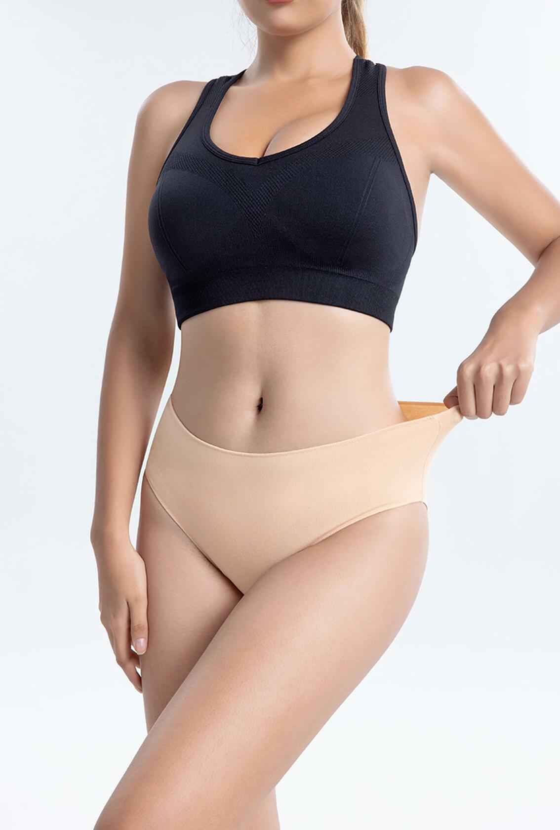 Murimia 5 Pack XX-Large Apricot Cotton Hipster Panties No Show Briefs
