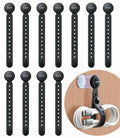 JOYROOM 12PCS Magnetic Cable Ties Black Reusable Silicone Organizers
