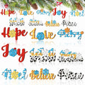 Gerrii 18pcs Christmas Ornaments Wooden Words Colorful Bulk New Crafts