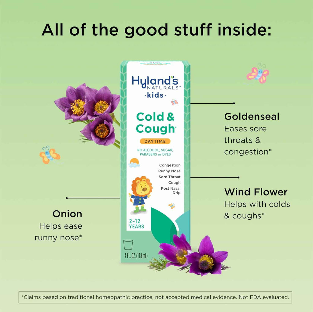 BestBy09/26 Hyland's Kids Cold & Cough Daytime Syrup Natural Relief 4oz
