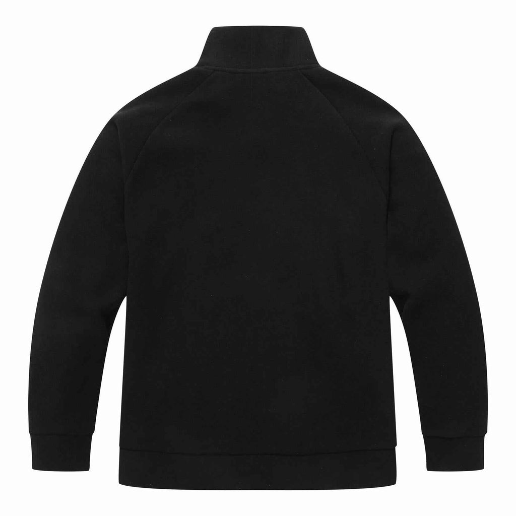 KAIDER Women's Plus Size Polar Fleece Pullover Jacket Black Quarter-Zip Long