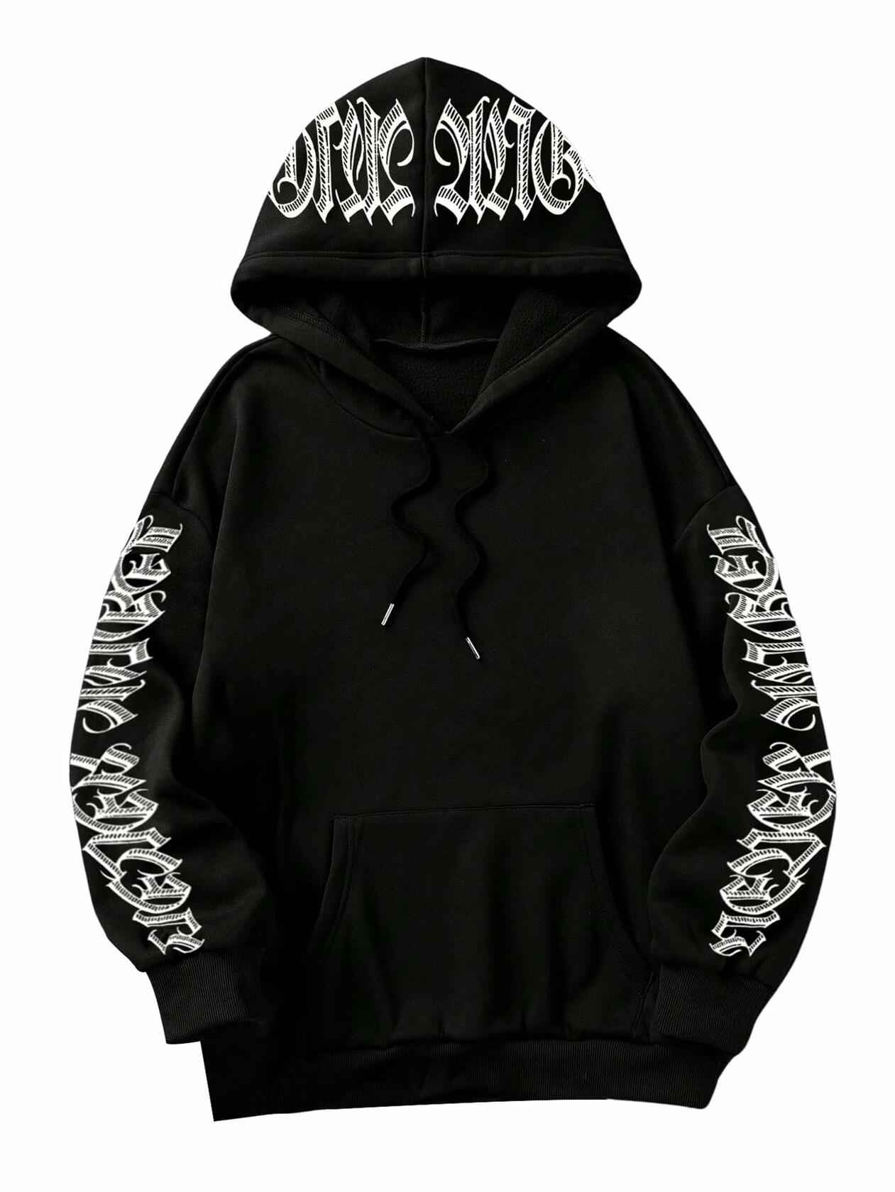 GORGLITTER Women's Halloween Hoodie Black Medium Oversized Sweatshirt