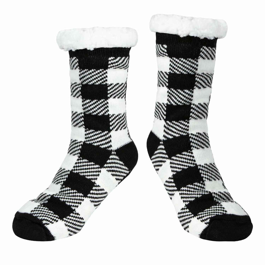 Kiddokids Women's Fuzzy Slipper Socks with Grippers Warm Cozy - One Size