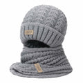 Wander Agio Women's Winter Wool Knit Beanie & Scarf Set Black 1