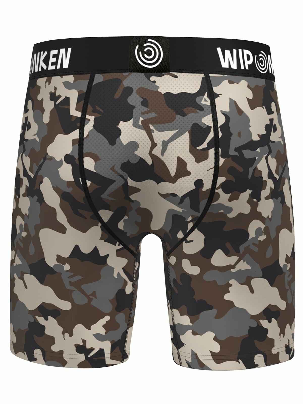 WIPONKEN Men's Boxer Briefs Camouflage Moisture Wicking No-Fly Underwear, Size M