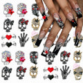 50pcs Handmade Dark Resin Bat Charms for Nails Halloween Accessories