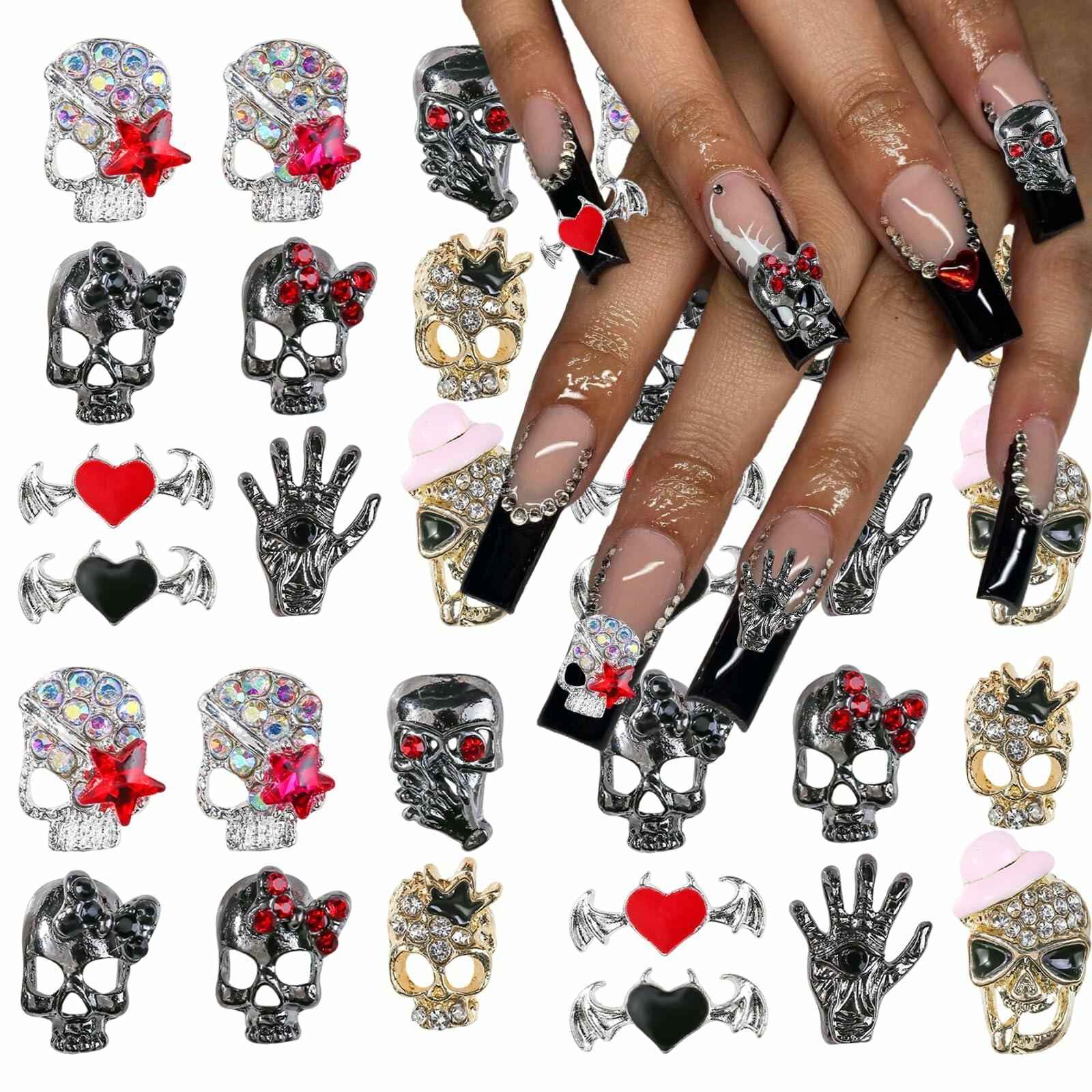50pcs Handmade Dark Resin Bat Charms for Nails Halloween Accessories