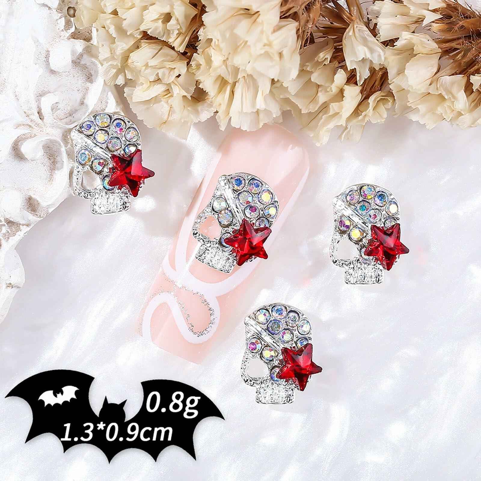 50pcs Handmade Dark Resin Bat Charms for Nails Halloween Accessories