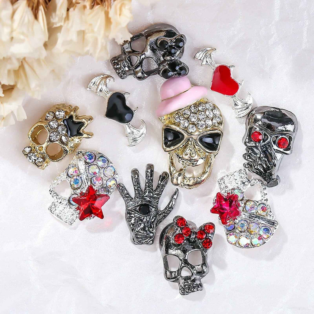 50pcs Handmade Dark Resin Bat Charms for Nails Halloween Accessories