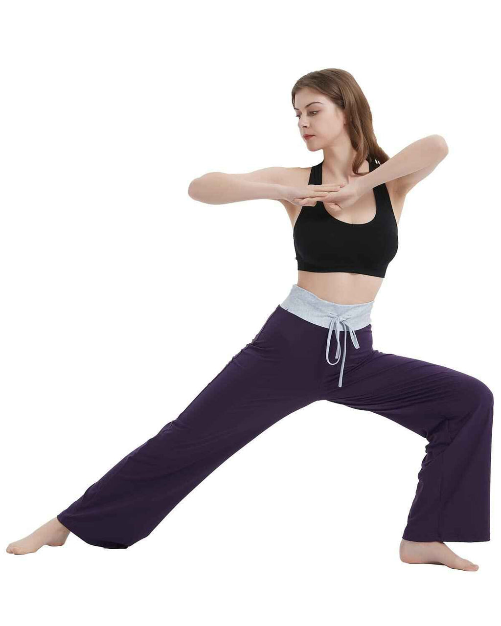 NEWCOSPLAY Women's Comfy Pajama Pants Casual Drawstring Wide Leg Size M