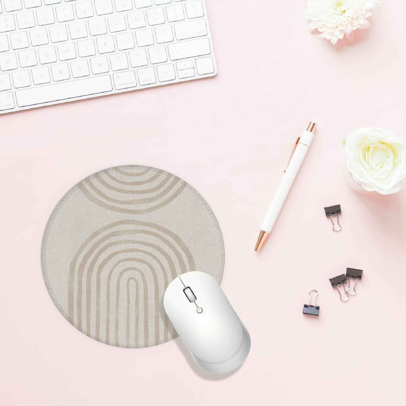 Knibeo Rainbow Mouse Pad 7.9x7.9in Round Waterproof Special Education Gift
